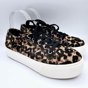 Steve Madden Emmi Leopard Print Platform Sneakers size 10